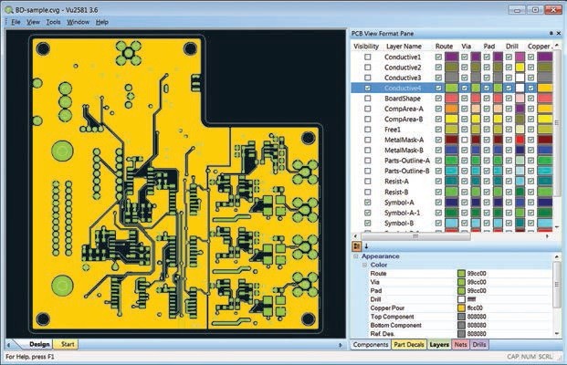 Obr. 1 Prohlížeč Vu2581 od DownStream Technologies